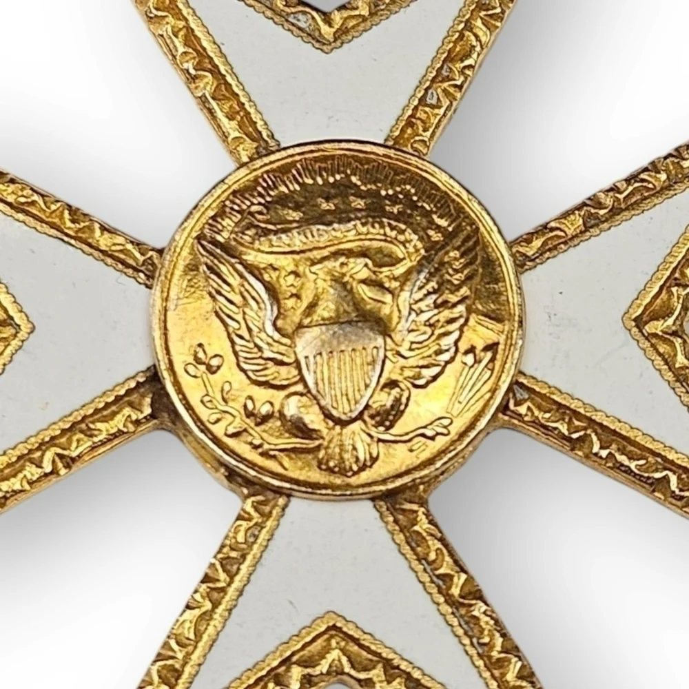 Masonic Knights Of Malta Officer Medal Spread Eagle Seal Cross Freemason Vintage